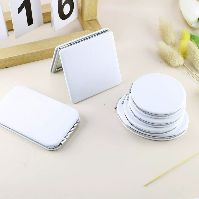 Polyurethane double-sided small handheld folding white mirror