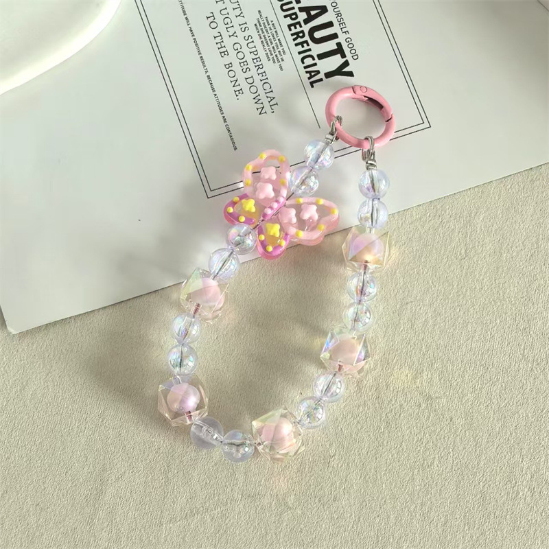 Portachiavi creativo con ciondolo a forma di fiocco in cristallo e perline pesanti, per zaino da donna, accessori di moda raffinati_voghion.com