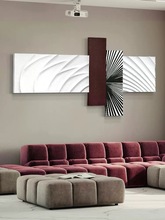 客厅沙发背景墙装饰画现代简约浮雕样板房间床头挂画餐厅壁画大气