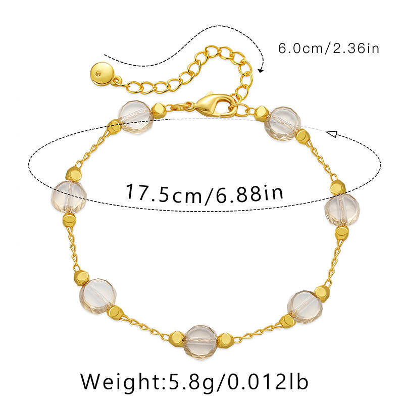 Retro Round Copper Inlay Glass Bracelets 1 Piece