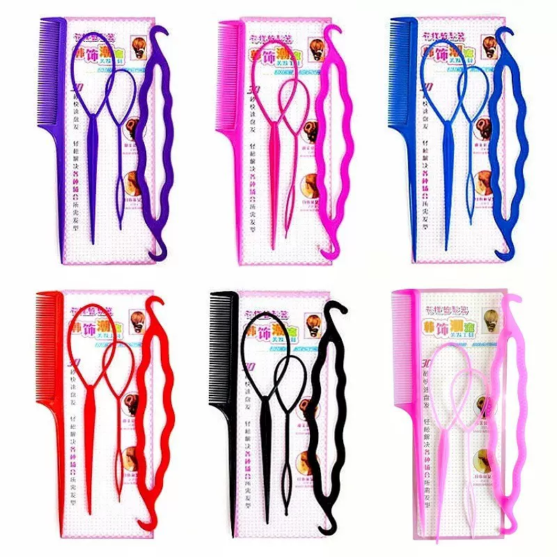 亚马逊花样拉发针盘发器四件套美发用品盘发造型神器编发工具批发