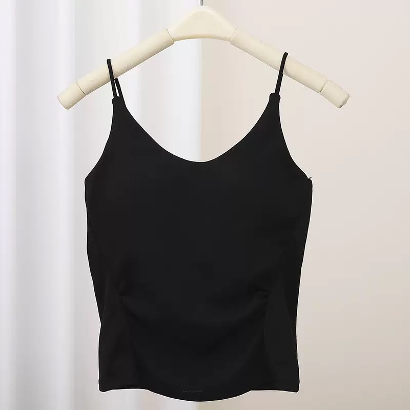 Chaleco nuevo estilo eslinga todo fósforo ropa exterior con almohadilla para el pecho pliegues simples de alta gama moda chica caliente base hermosa espalda tubo superior mujer