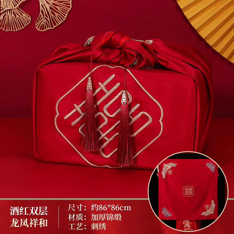 Velo de novia, artículos para bodas, mantel para bodas, tela para envolver, vestido de novia, tela jacquard roja, dotación nupcial, boda festiva