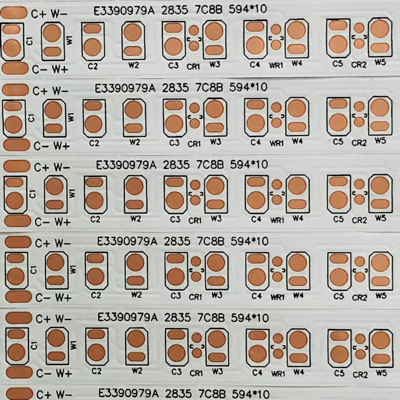 FPC软灯条板2835WC双色  8B7C*2 112D/条 594*10MM*24PCS 正白膜