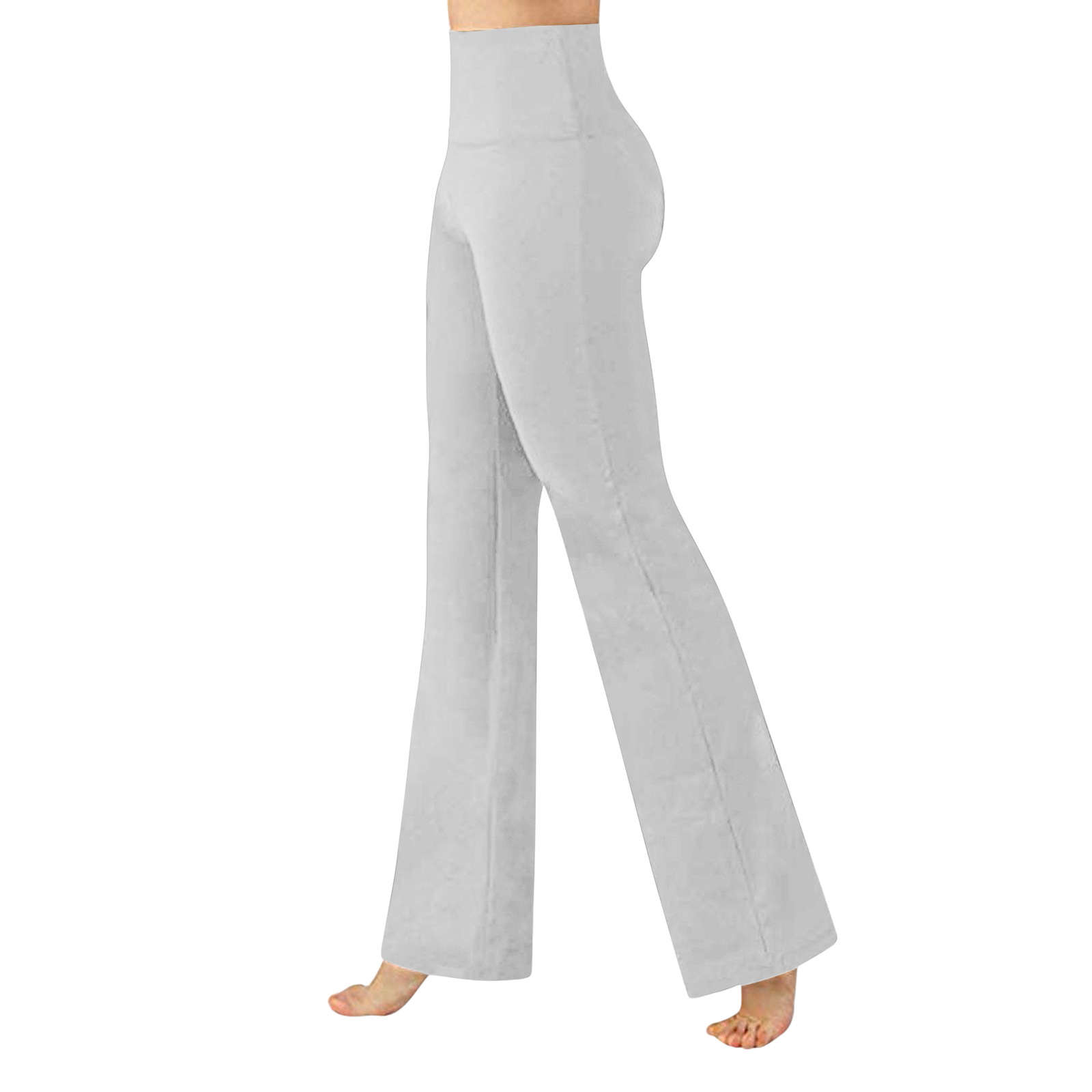 Women's Clothing fashionable slimming new high waisted high elastic solid color large leg pants casual yoga pants _voghion.com