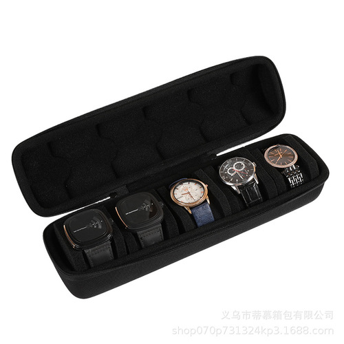 Portable watch storage bag suitable for Apple Huawei multi-card slot smart watch storage box with sponge inner support