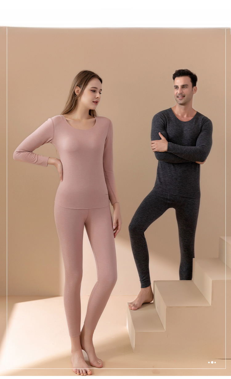 Wholesale winter bottoming autumn clothing long pants set women's warm clothing men's velvet heating thermal underwear