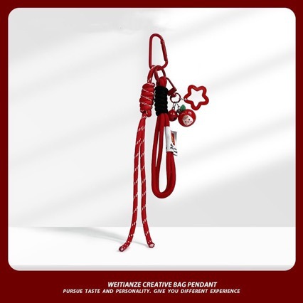 Woven Lanyard Mobile Phone Case Rope Keychain Xiaohongshu Same Style Hanging Chain Couple Mobile Phone Rope Material Luggage Hanging Accessories