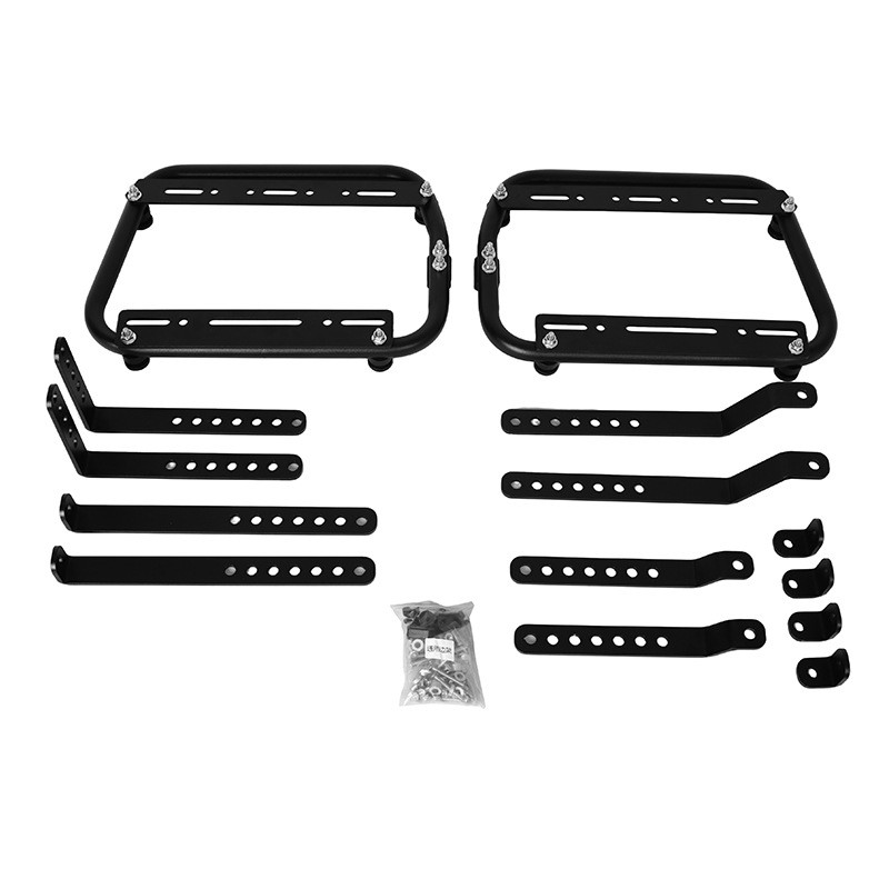 Motocicleta universal caja lateral soporte adecuado para Kawasaki Yamaha Suzuki Honda motocicleta aleación de aluminio caja lateral marco