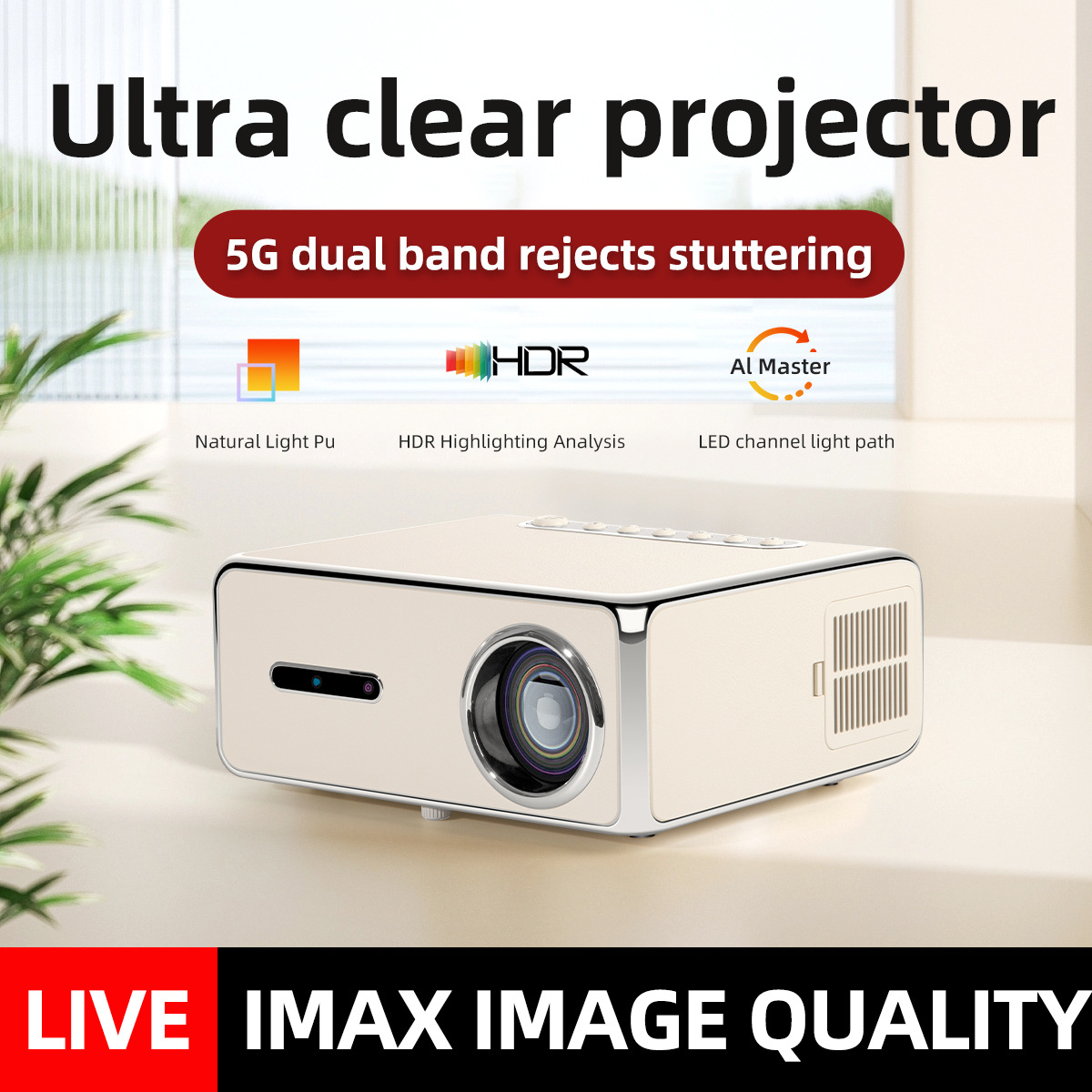 Hotel Business Projector Ultra-High Definition 4K Autofocus Daytime Wall Projection B&B Office Conference Teaching Projector