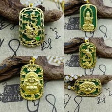 抖音同款合金镀金镶玉吊坠项链龙凤观音佛貔貅镀金直播引流福利品