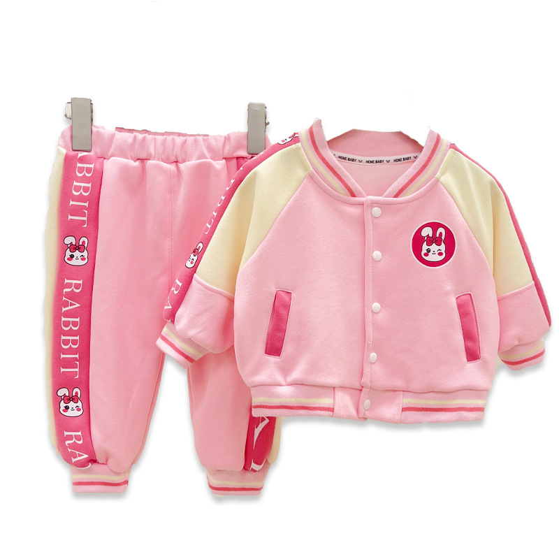 Set da due pezzi per ragazze 2023 New Baby e Autumn Western Leisure Set da due pezzi da baseball alla moda primaverile per bambini_voghion.com