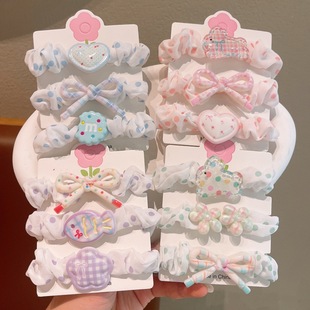Children's Large Intestine Hair Ring Girl's Sweet and Fresh Hair Rope Internet Popular Little Girl's Peach Tail Hair Rope Cute Princess Hair Accessories