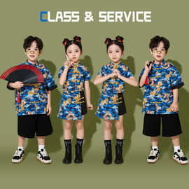 六一儿童演出服男童汉服小学生运动会服装幼儿园中国风唐装表演服
