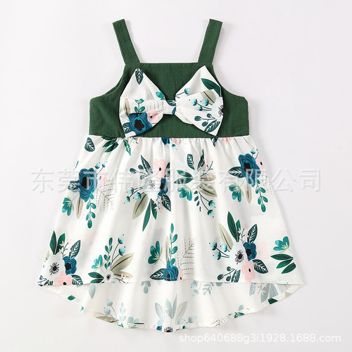 Cross-border new parent-child dress, floral long dress, mother + daughter + baby home parent-child family set