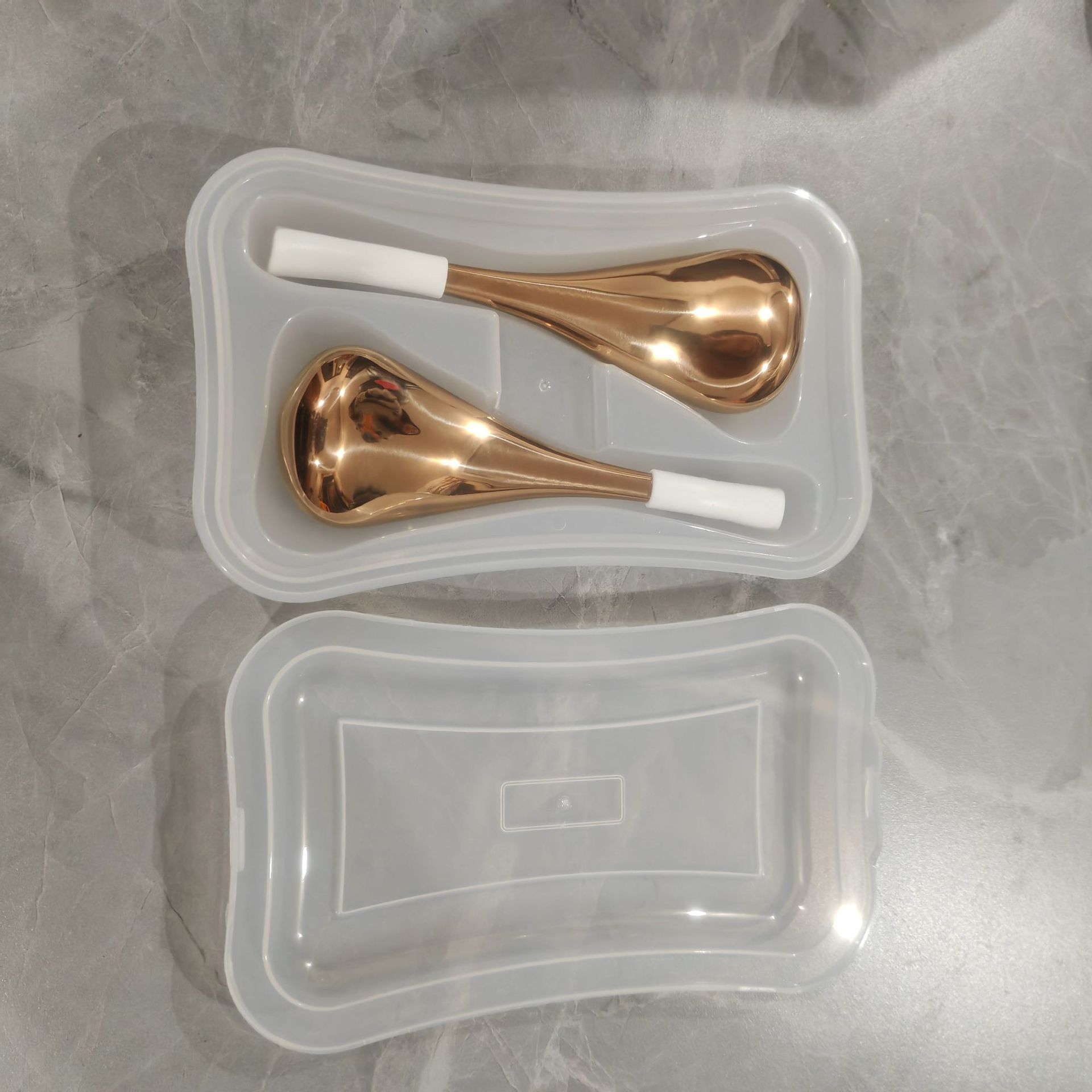 얼음 국자(장미 금 파이프 2개 + 상자 버전) 흰색 손잡이