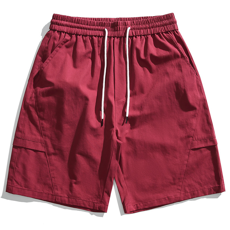 Cross-border Wholesale TikTok Live Explosions Men's Japanese Solid Color Tooling Shorts Youth Street All-match Loose Trend