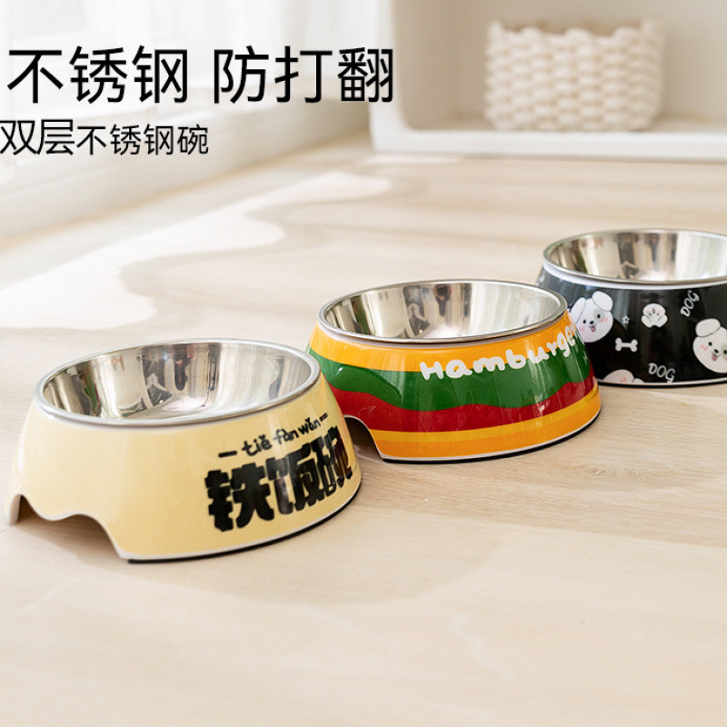 Dog bowl pet food basin cat dog basin rice basin stainless steel…