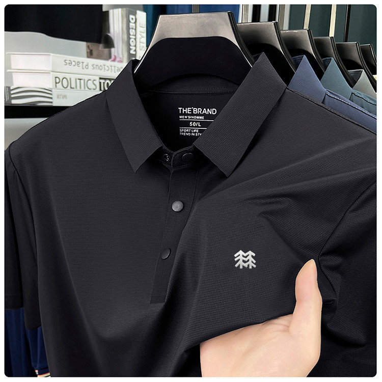 2026 Summer Men's New High-Quality Seamless Nylon Polo Shirt Casual Men's Top Wholesale