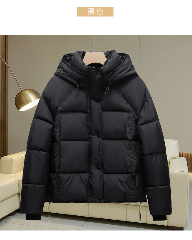 棉服女冬季2025加厚零压短款连帽小个子面包服宽松泡芙棉衣女外套|undefined