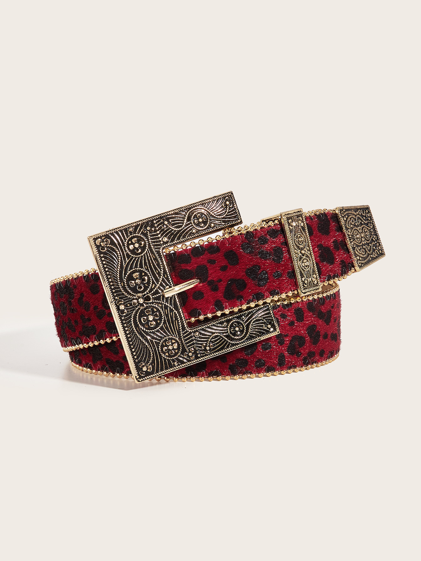 Leopard print belt women's American retro decorative ins style personalized belt_voghion.com