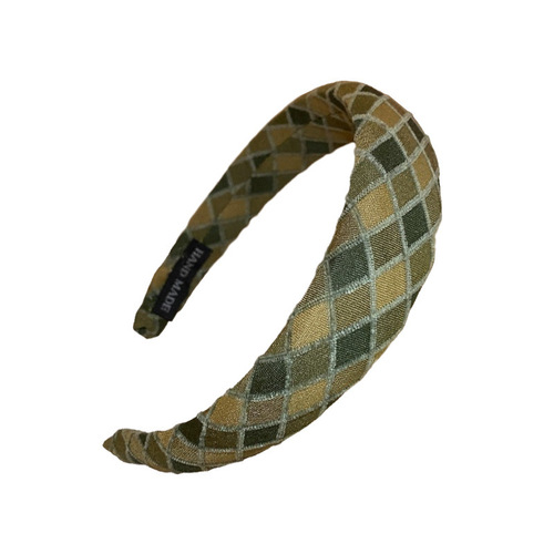 Small fresh sponge plaid headband, sweet and cute campus style headband, fashionable internet celebrity personality hair accessory