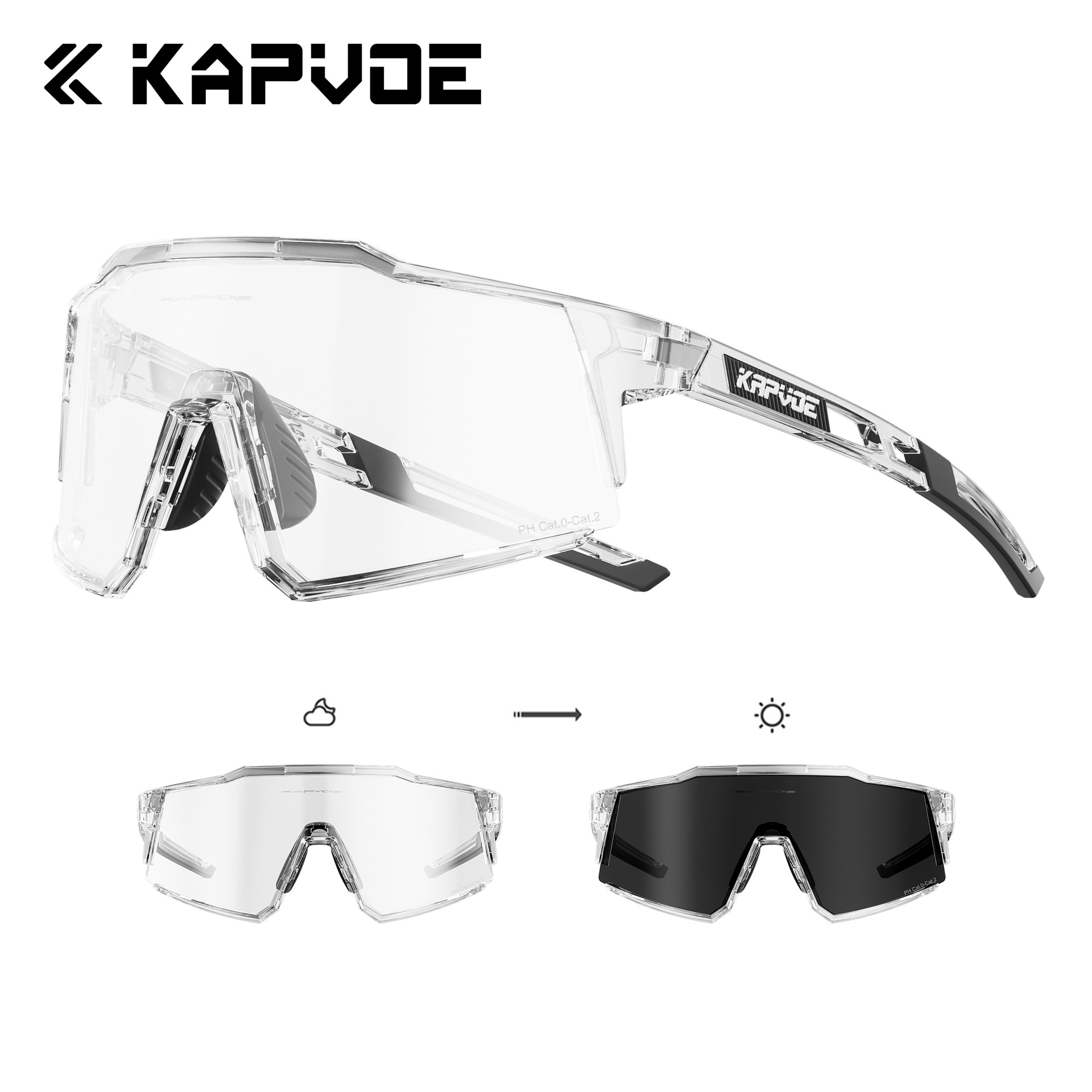 Gafas Protectoras de Ciclismo Fotocromáticas de TR90 para Uso Diurno y Nocturno