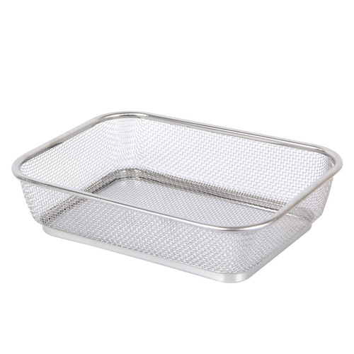 Wholesale Stainless Steel Square Meter Basket Rectangular Fruit and Vegetable Wash Basket Rice Washing Basket Drainage Dripper Kitchen Utensils
