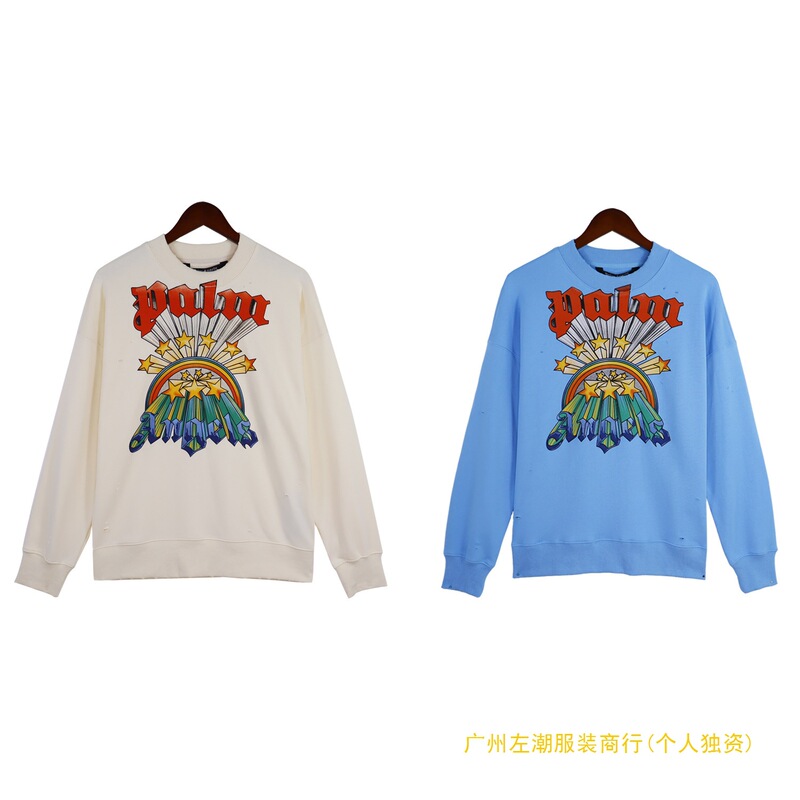 Alcatraz 2023Pa Palm Angel Team Wang Jiaer's Same Style Round Neck Long-Sleeved Sweatshirt for Men and Women