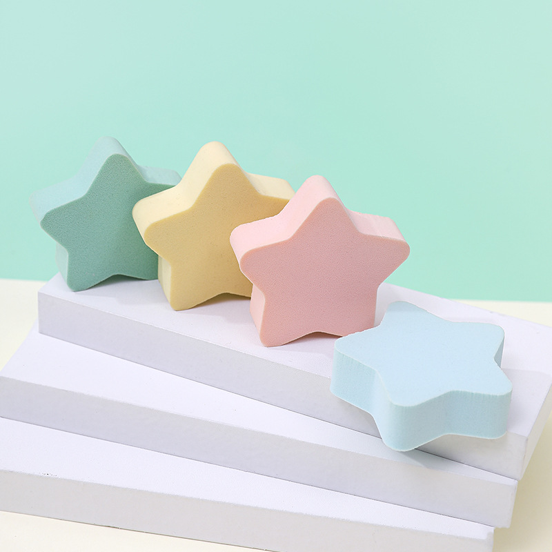 Estrellas personalizadas de forma alienígena huevo maquillaje suave polvo de maquillaje cojín de aire irregular polvo esponja bloque de herramientas de maquillaje