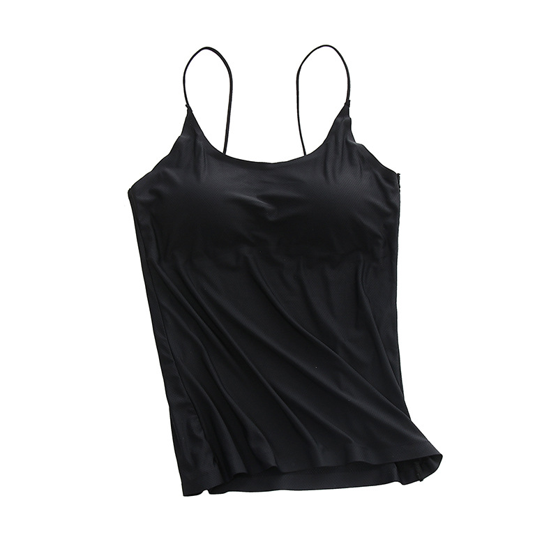 吊带背心式一体内衣女生外穿带胸垫bra打底冰丝夏季薄款内搭文胸|ms