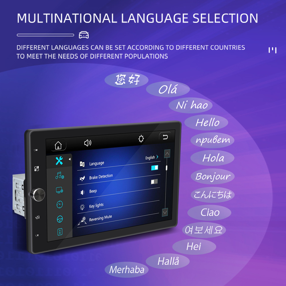 10.4inch Carplay Single Stick Mp5 Player 360 Rotation Capacitive Touch Screen Car Bluetooth Radio 12V