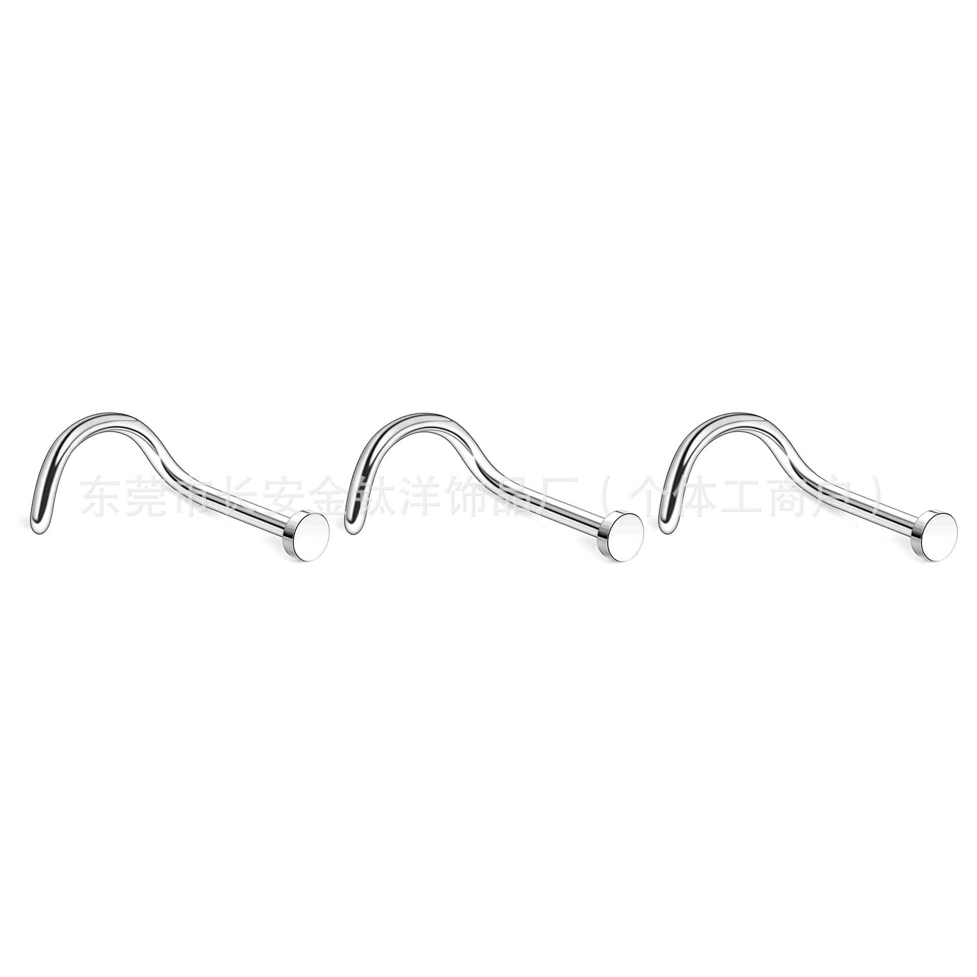F136 Titanium Round Cake Pin L-Shaped 7-Shaped Lip Nail Nose Ring Septum Piercing Jewelry 0.8x7mm detail image 7
