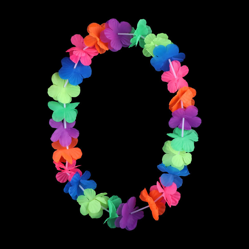 Anillo de pecho de guirlandas Hawaiian grasa baile anillo de cuello de compañía reunión anual de gala gala de gala de guirlandas conjunto de brazaletes de cabeza