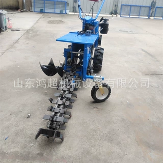 液压升降链式开沟机 路面开槽机柴油埋管挖沟机