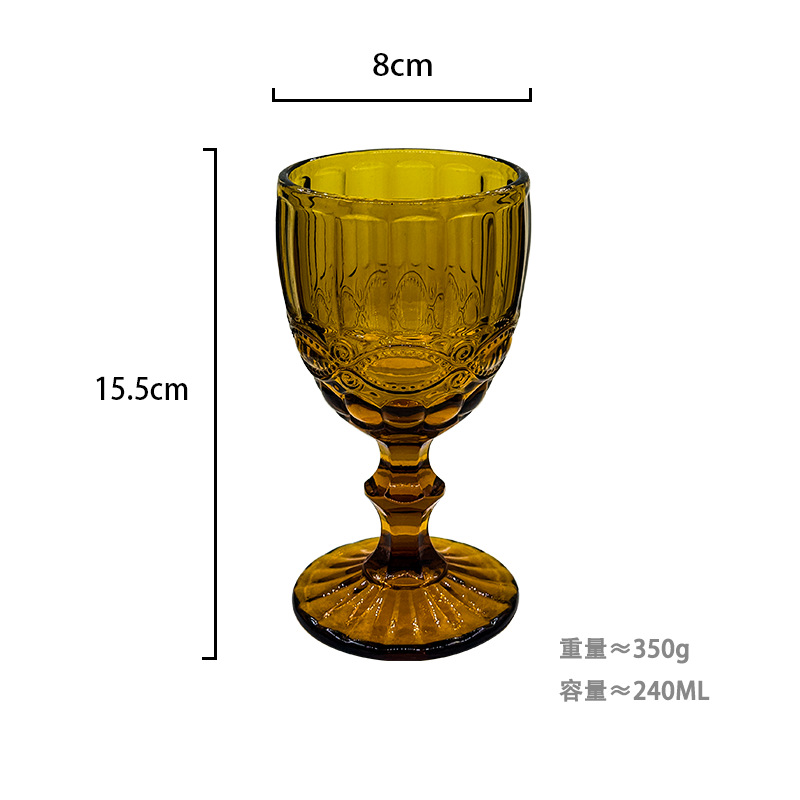 Copa de vino tallada al estilo europeo, vidrio grueso, para bodas, color retro, suministro directo de fábrica