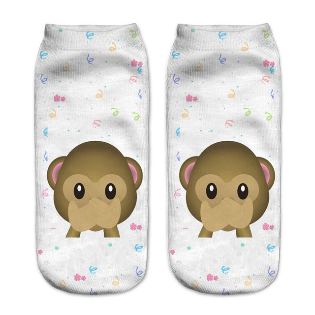 Fashionable and Lovely 3D Printed Women's Socks Women's Low Waist Ankle Socks Calcetines Mujer Casual Socks 3D Printing