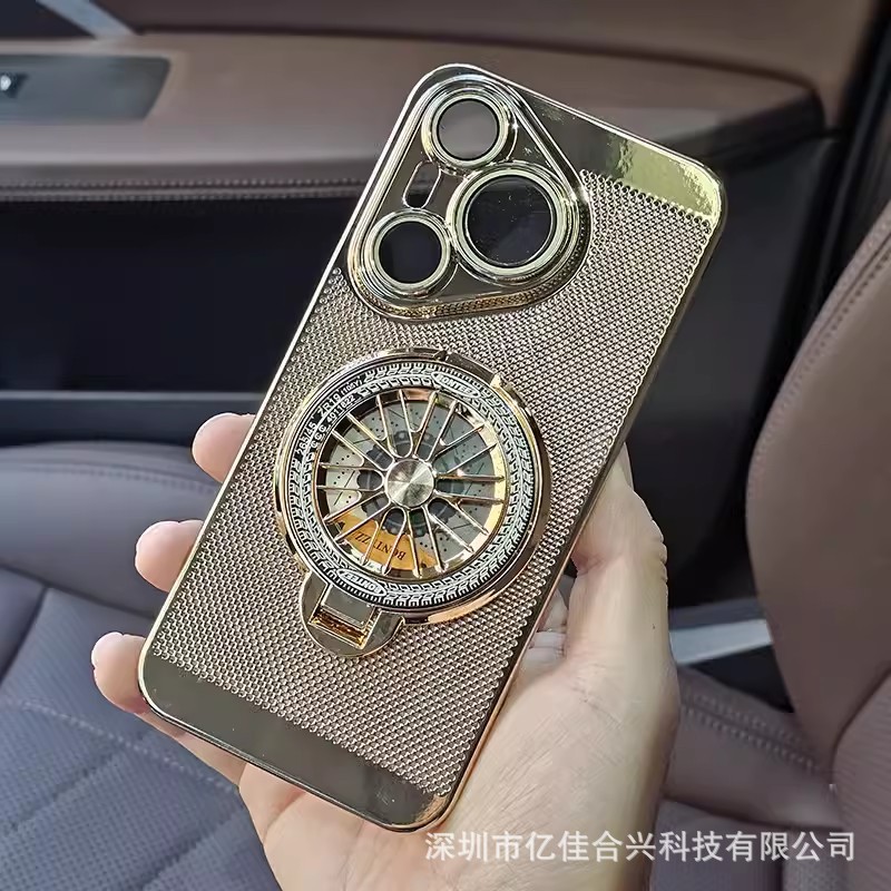 Shell de disipación de calor permeable a la atmósfera galvanizada para Huawei P70PRO caso de teléfono móvil soporte giroscópico de absorción Mate60Pro caso duro