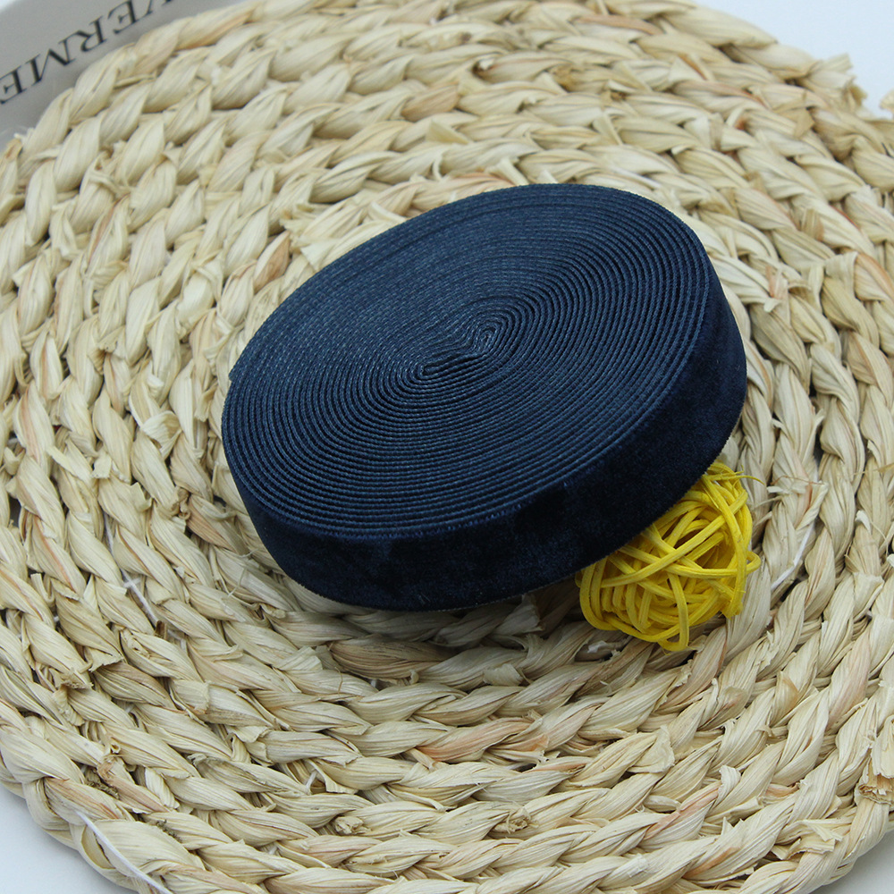 2cm unilateral banda de flocado ropa hecha a mano DIY accesorios, regalo de pastel embalaje de seda de terciopelo