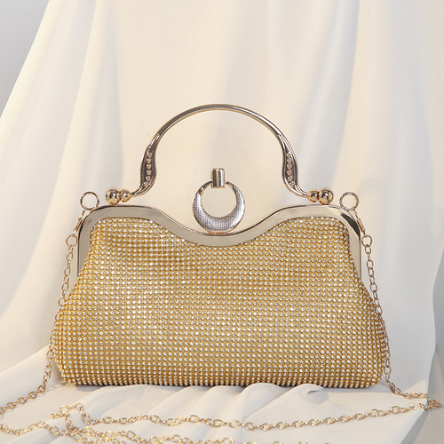 European and American cross-border retro new style diamond dinner bag banquet rhinestone handbag ladies dress messenger bag evening bag