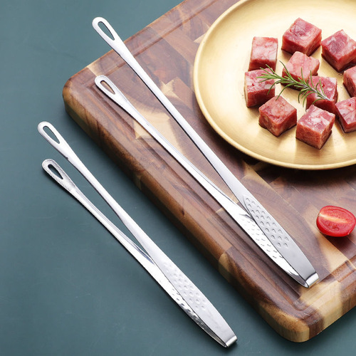 Korean BBQ Tongs, Stainless Steel Grilling Tongs, Kitchen Extended Food Tongs, Steak Tongs for BBQ Restaurants