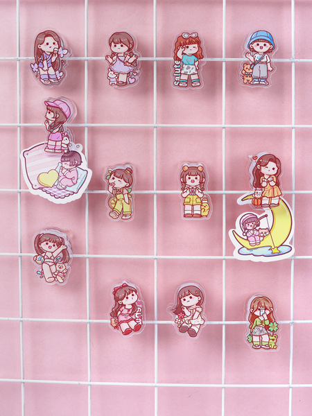 Acrylic cartoon door storage system for students
