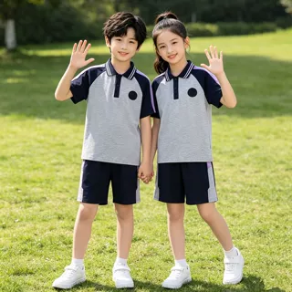 辽宁省沈阳市小学统一校服夏季儿童班服园服短袖裤子套装定制校服