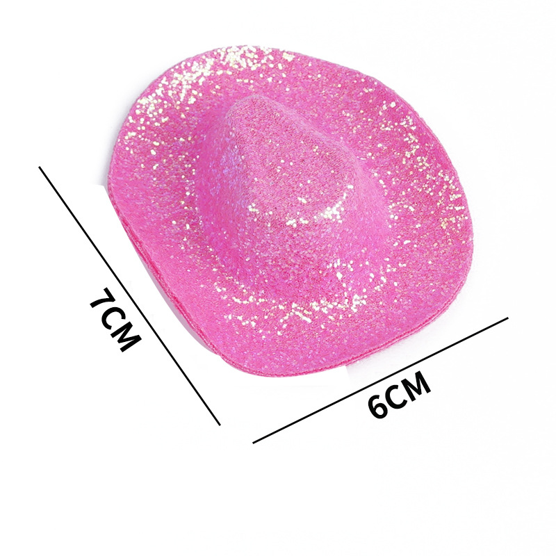 Accesorios de muñecas fluorescentes de color fantasma polvo parpadeante sombrero denim tela de varios sombreros mixtos multicolores