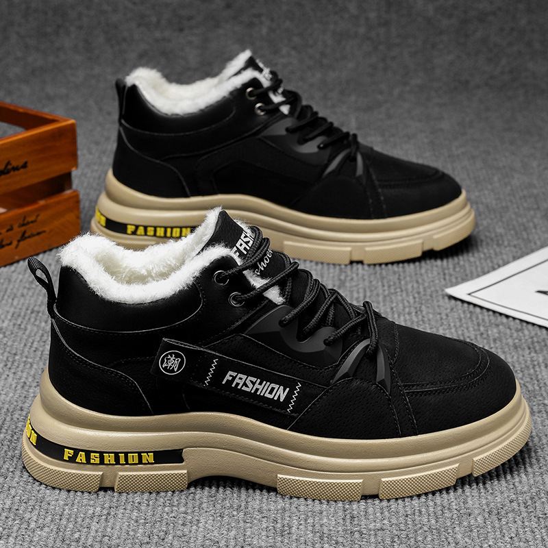 Invierno nuevo algodón botas de hombre con veludo extra grueso calentamiento antifrío desgaste botas de nieve zapatos de algodón de hombre