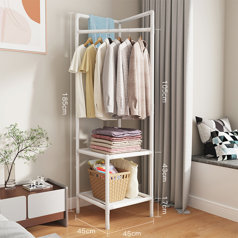 벽 코너 간단한 코트 랙 바닥 침실 머리맡 스토리지 랙 코너 스토리지 랙 현대 간단한 옷 걸이 랙
