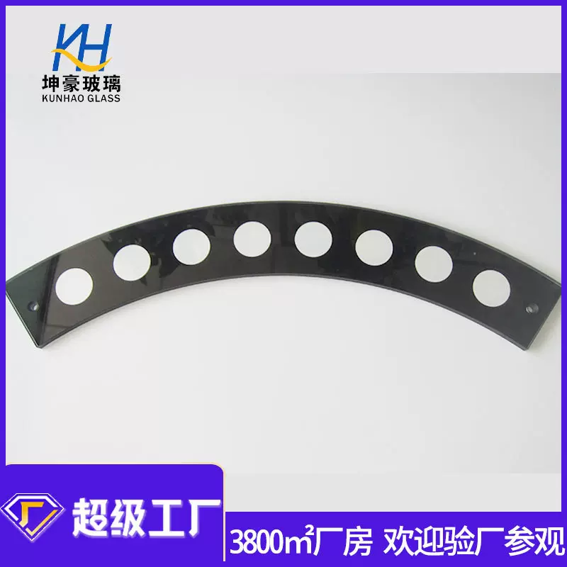 厂家制造LED灯具玻璃透明耐磨钢化玻璃丝印异形钢化玻璃照明玻璃