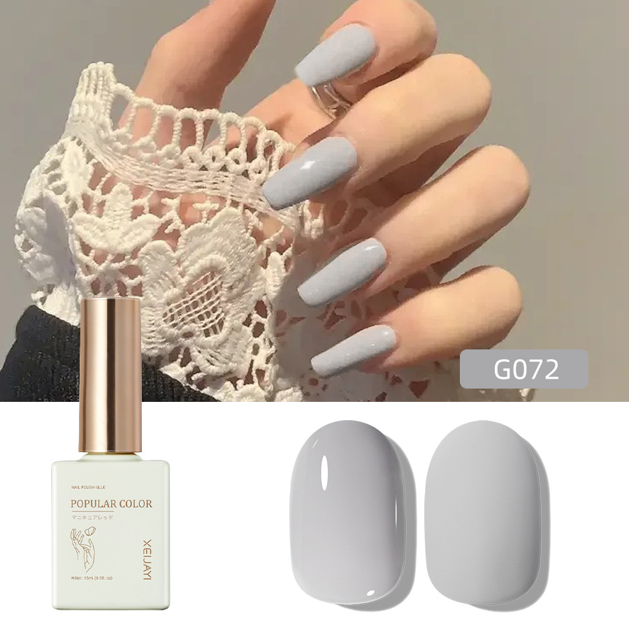 Solid color new white nail polish gel naked through nail shop special high nail polish lasting firm factory wholesale