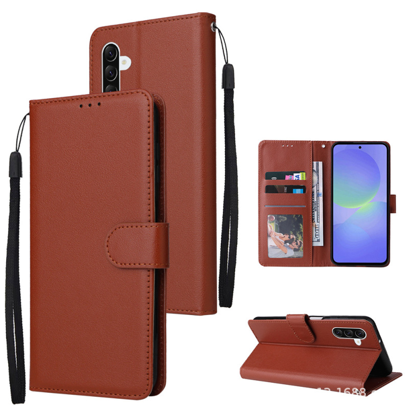 Suitable for Samsung A18/A08 Three-Card Frame Style A57/A37/A56/A06 Card-Inserting Mobile Phone Leather Case Suitable for Samsung A18/A08 Three-Card Frame Style A57/A37/A56/A06 Card-Inserting Mobile Phone Leather Case