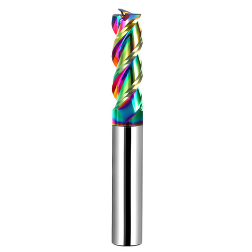 55° 3-Flute Colorful Aluminum Alloy Special Milling Cutter | Carbide Tungsten Steel CNC Tool | Extended Flat End Mill